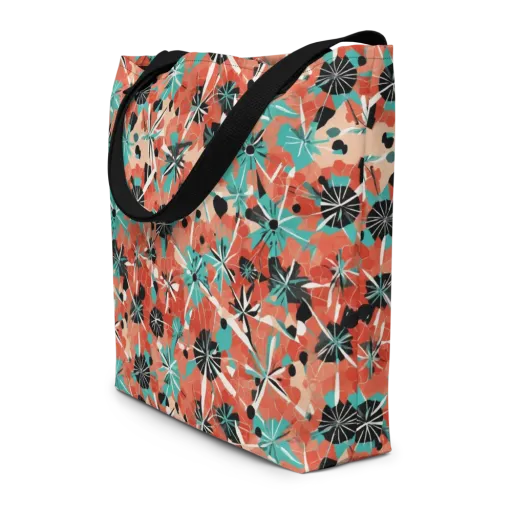 Riviera Bloom on a Large Tote Bag W/ Pocket