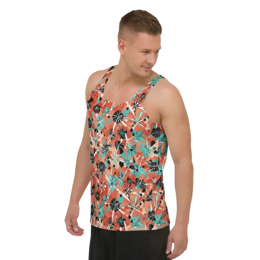 Riviera Bloom on a Men's Tank Top