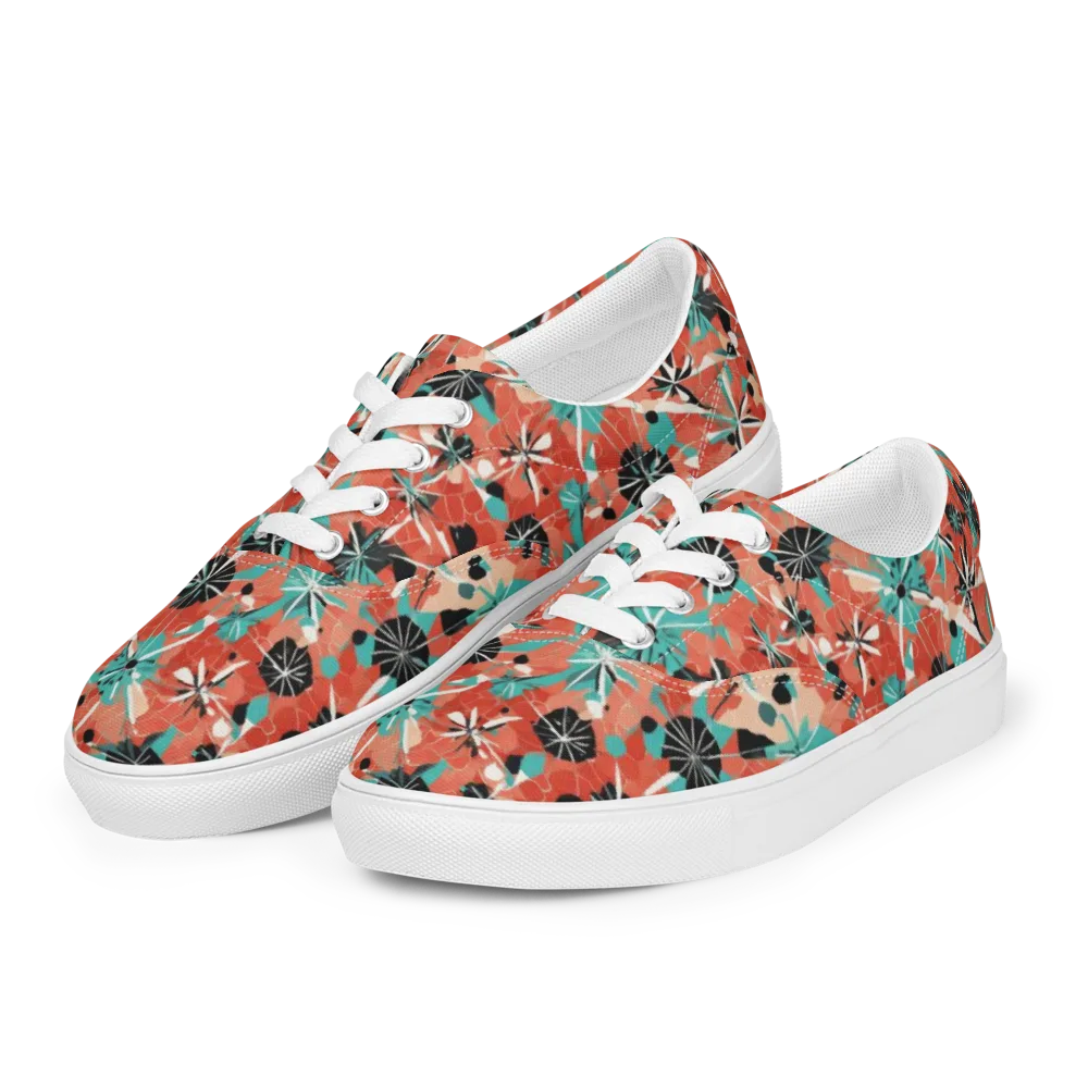 Riviera Bloom on Men's Lace-Up Canvas Shoes — Left Front