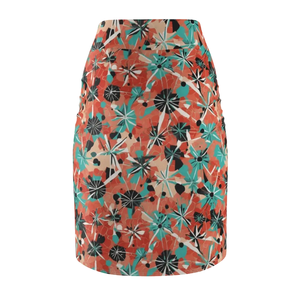 Riviera Bloom on Pencil Skirt — Back