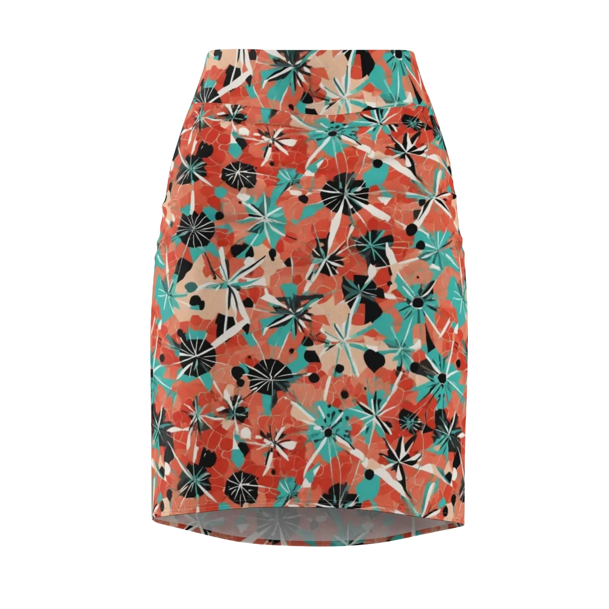 Riviera Bloom on Pencil Skirt — Front
