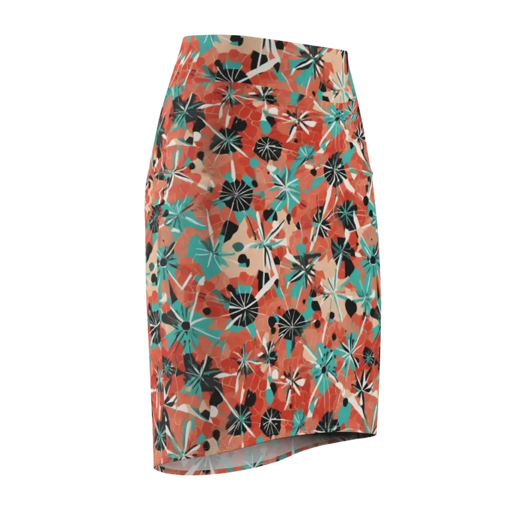 Riviera Bloom on Pencil Skirt — Front Side