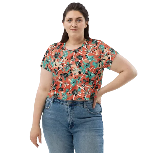 Riviera Bloom on a Crop Tee