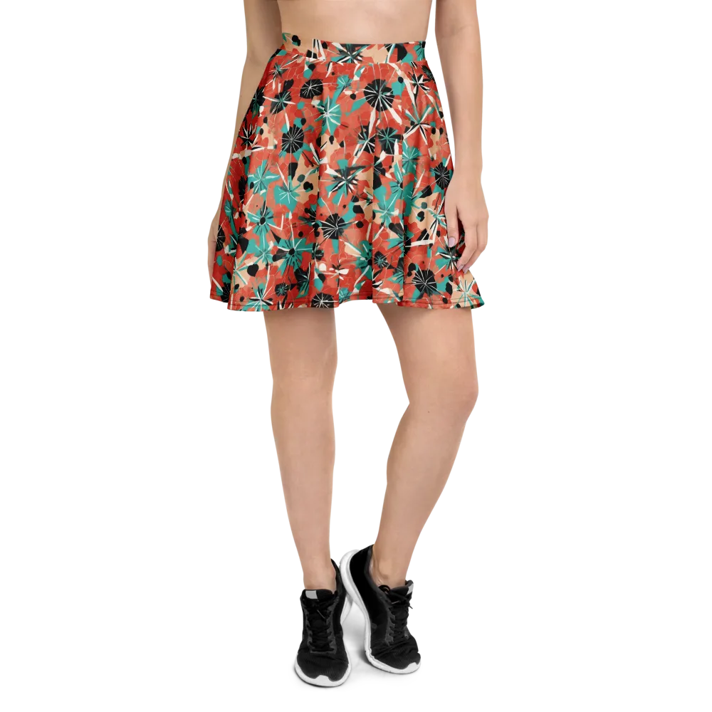 Riviera Bloom on Skater Skirt — Front