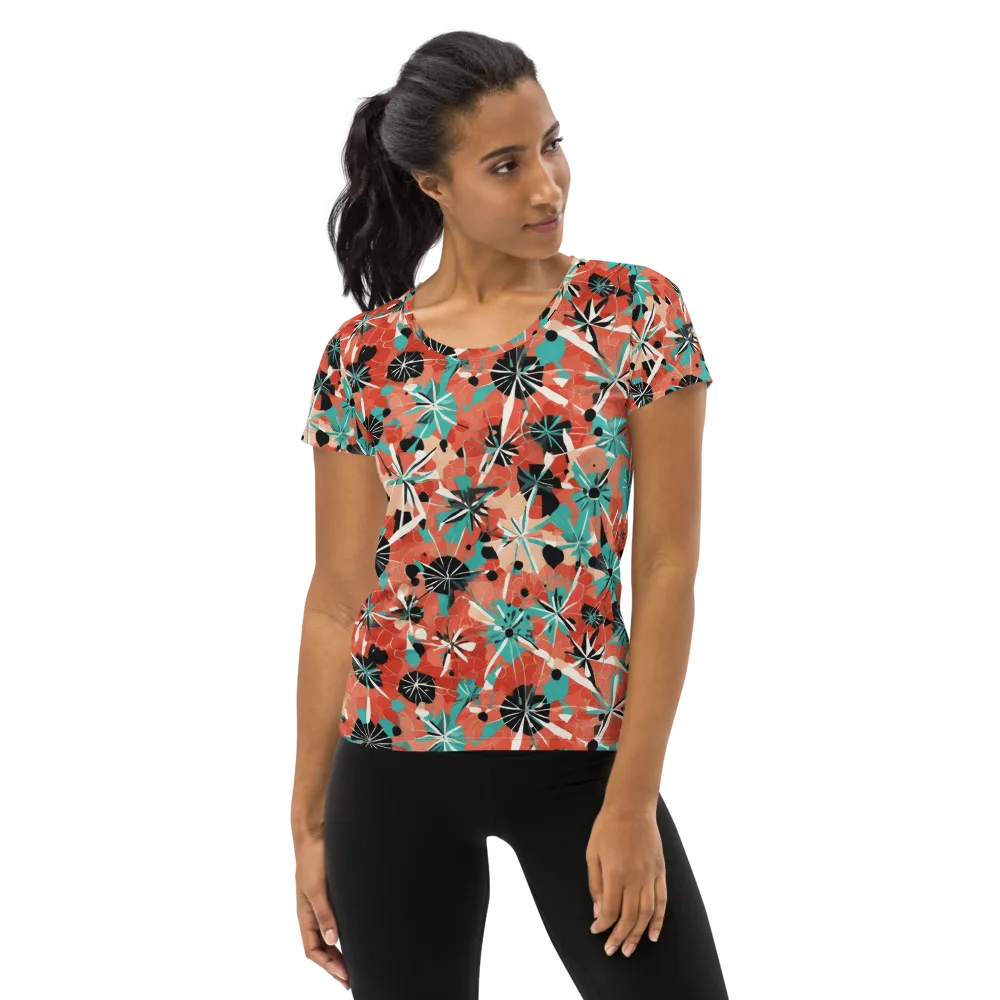 Riviera Bloom on Women's Athletic T-Shirt — Front