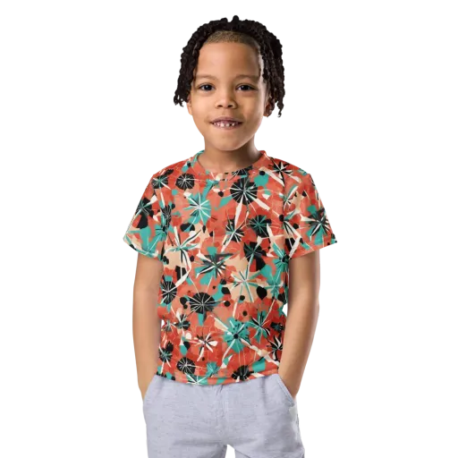 Riviera Bloom on a Kids Crew Neck T-Shirt