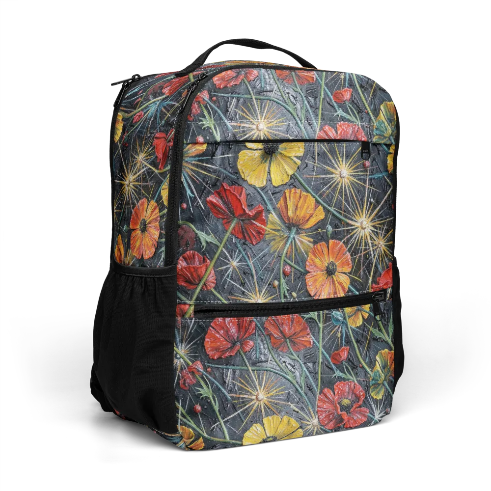 Poppy Nocturne on Utility Backpack — Right Front