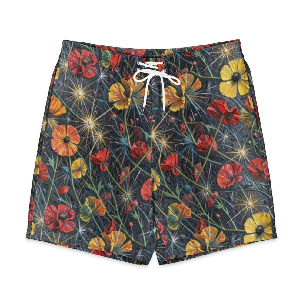 Poppy Nocturne on Men's Board Shorts — Front