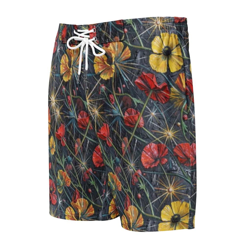 Poppy Nocturne on Men's Board Shorts — Front