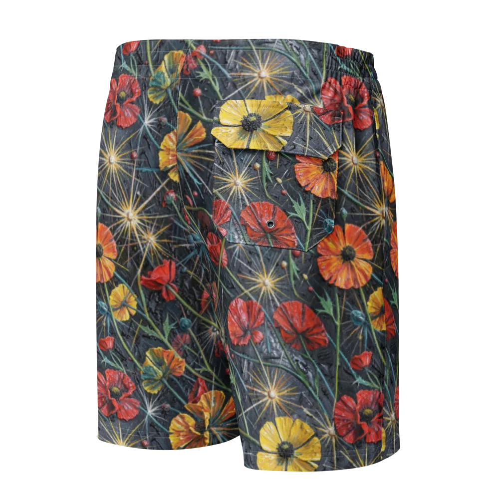 Poppy Nocturne on Men's Board Shorts — Back