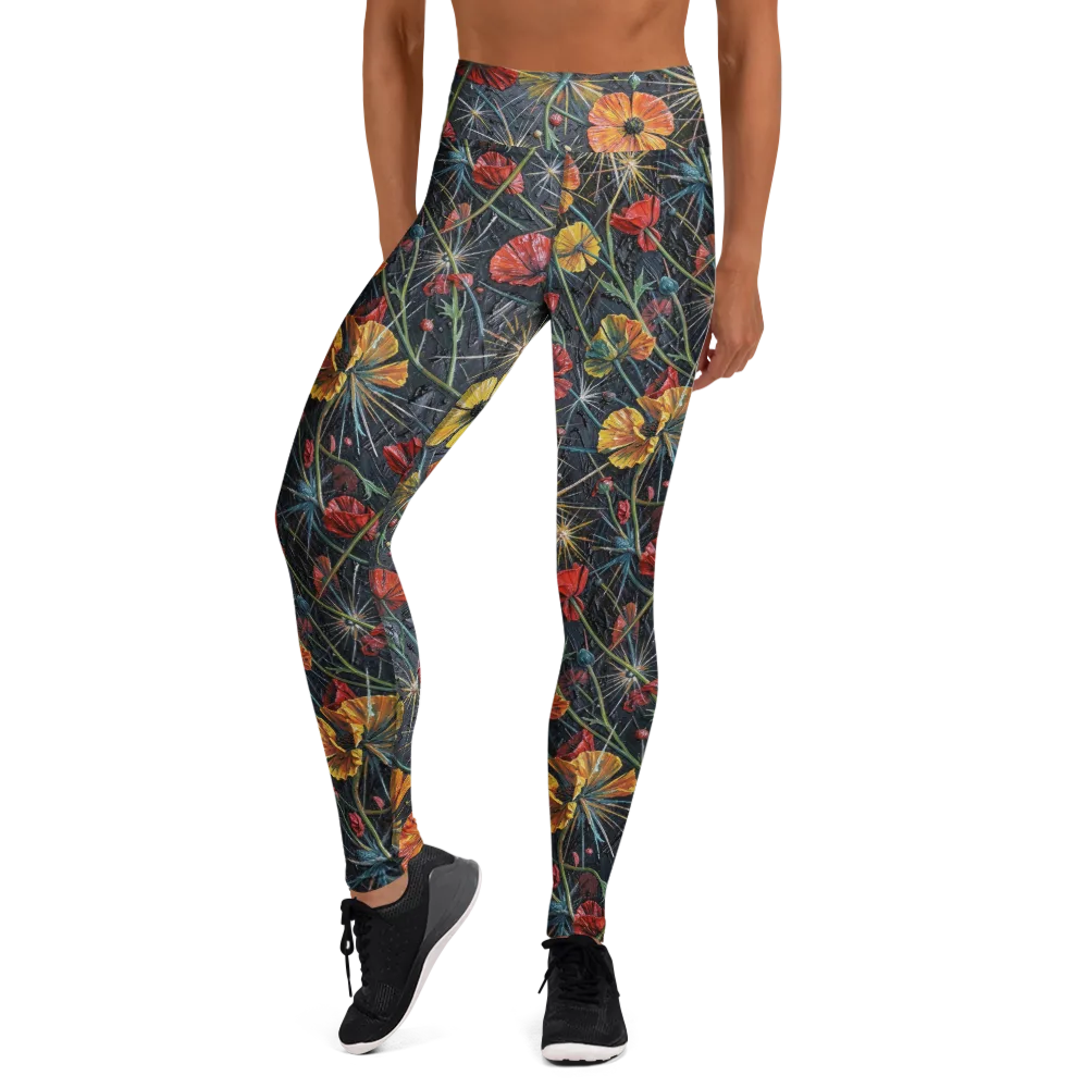 Poppy Nocturne on Yoga Leggings — Front