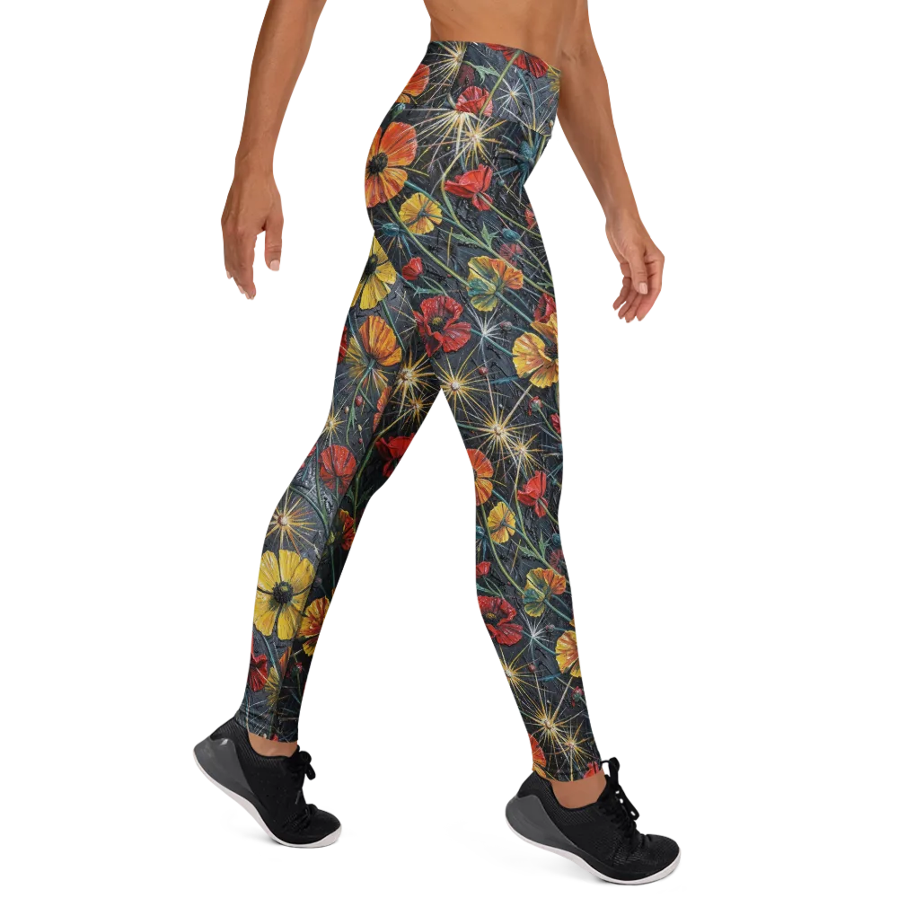 Poppy Nocturne on Yoga Leggings — Right