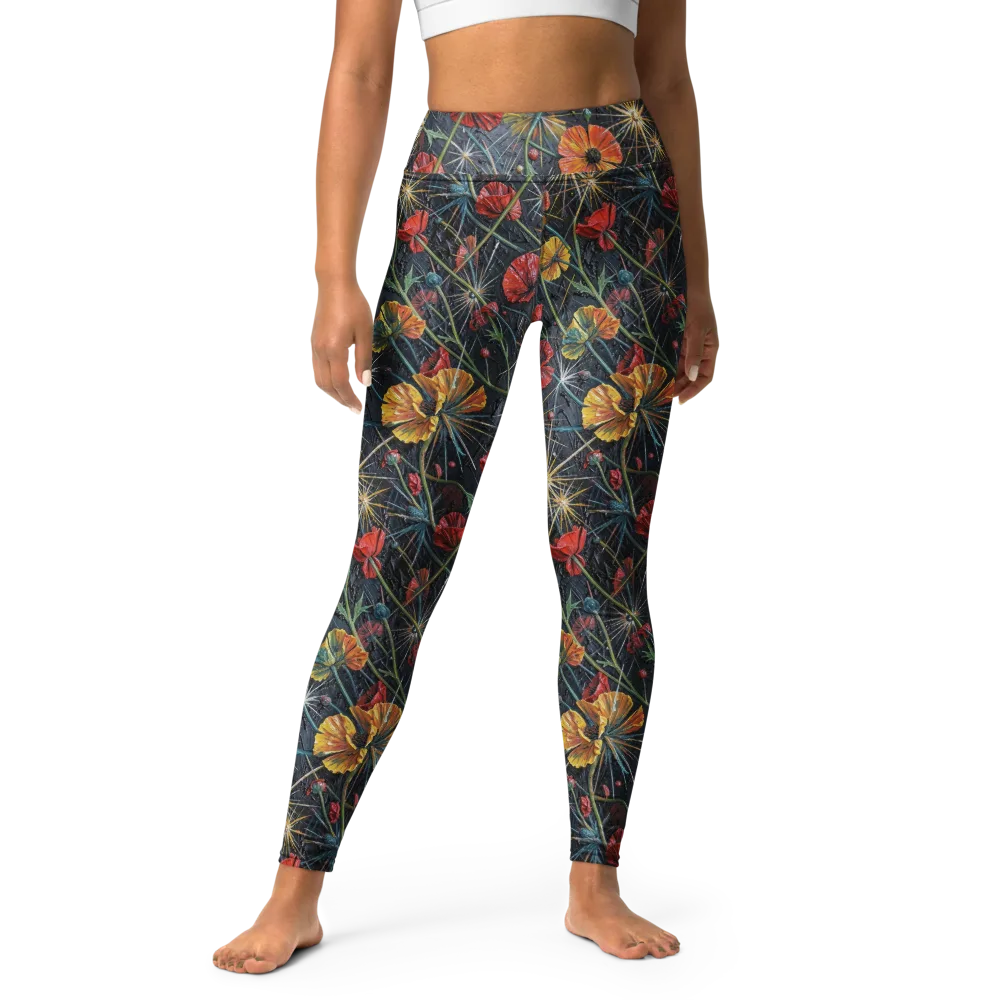 Poppy Nocturne on Yoga Leggings — Front