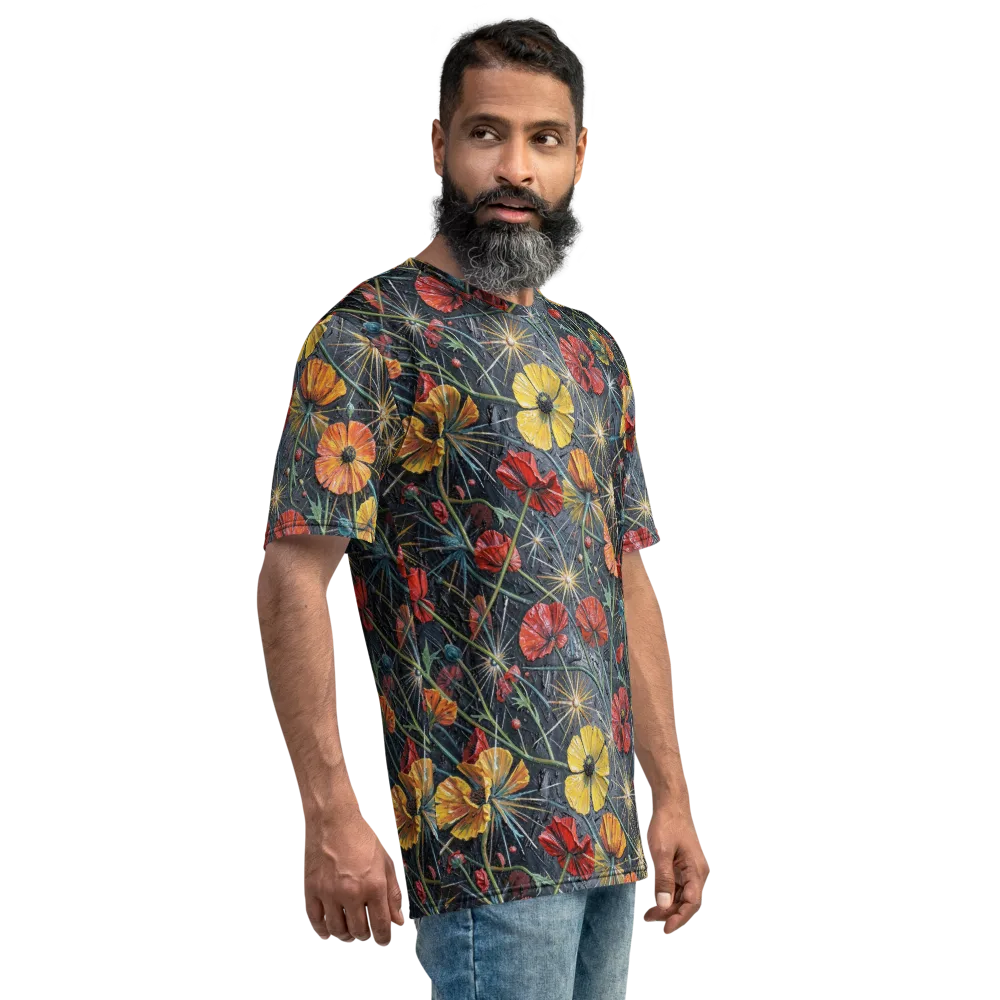 Poppy Nocturne on Men's Crew Neck T-Shirt — Right