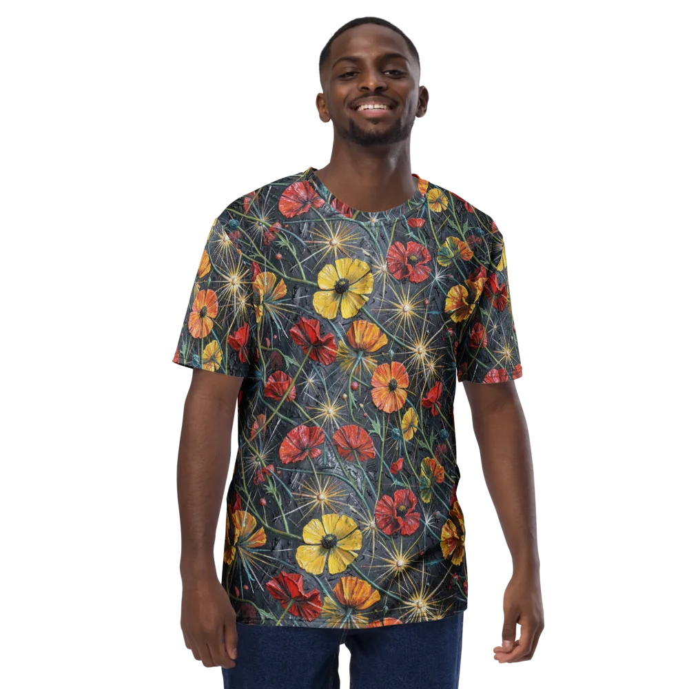 Poppy Nocturne on Men's Crew Neck T-Shirt — Front