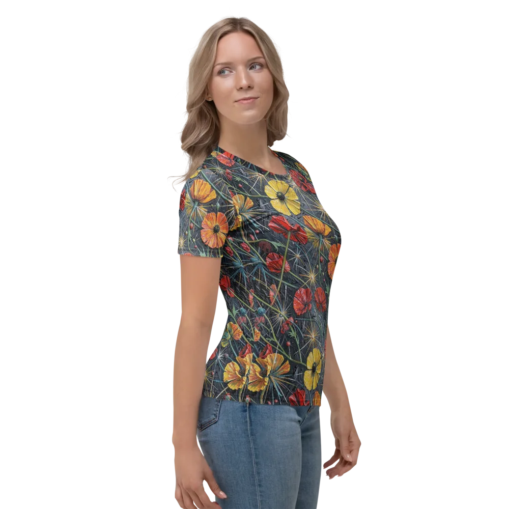 Poppy Nocturne on Women's Crew Neck T-Shirt — Right