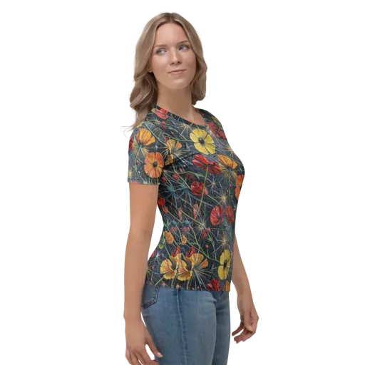 Poppy Nocturne on a Women's Crew Neck T-Shirt