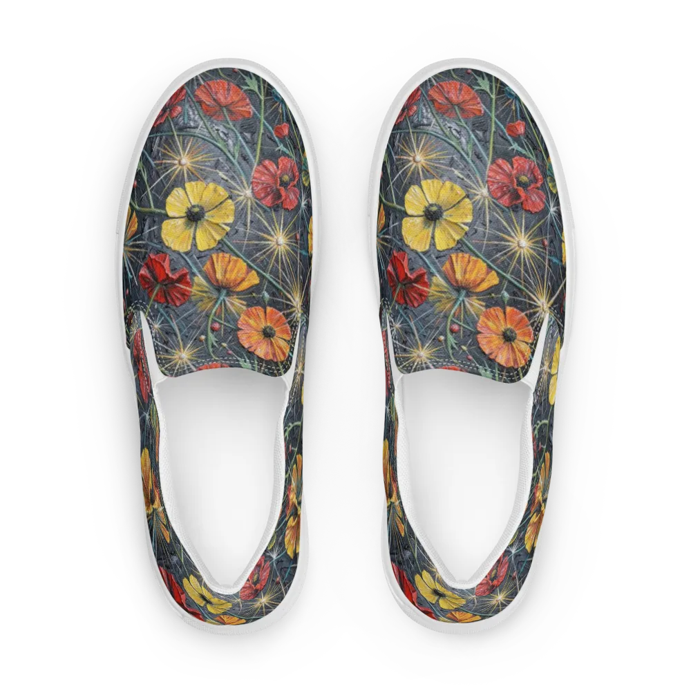 Poppy Nocturne on Men's Slip-On Canvas Shoes — Front