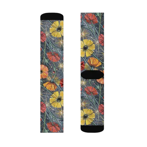 Poppy Nocturne on a Socks