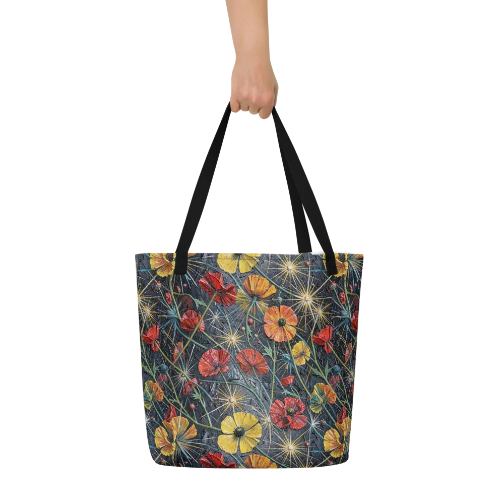 Poppy Nocturne on Large Tote Bag W/ Pocket — Front