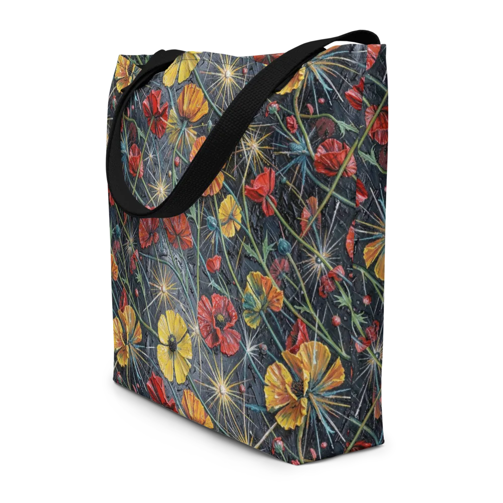 Poppy Nocturne on Large Tote Bag W/ Pocket — Front