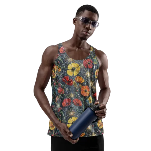 Poppy Nocturne on a Men's Tank Top