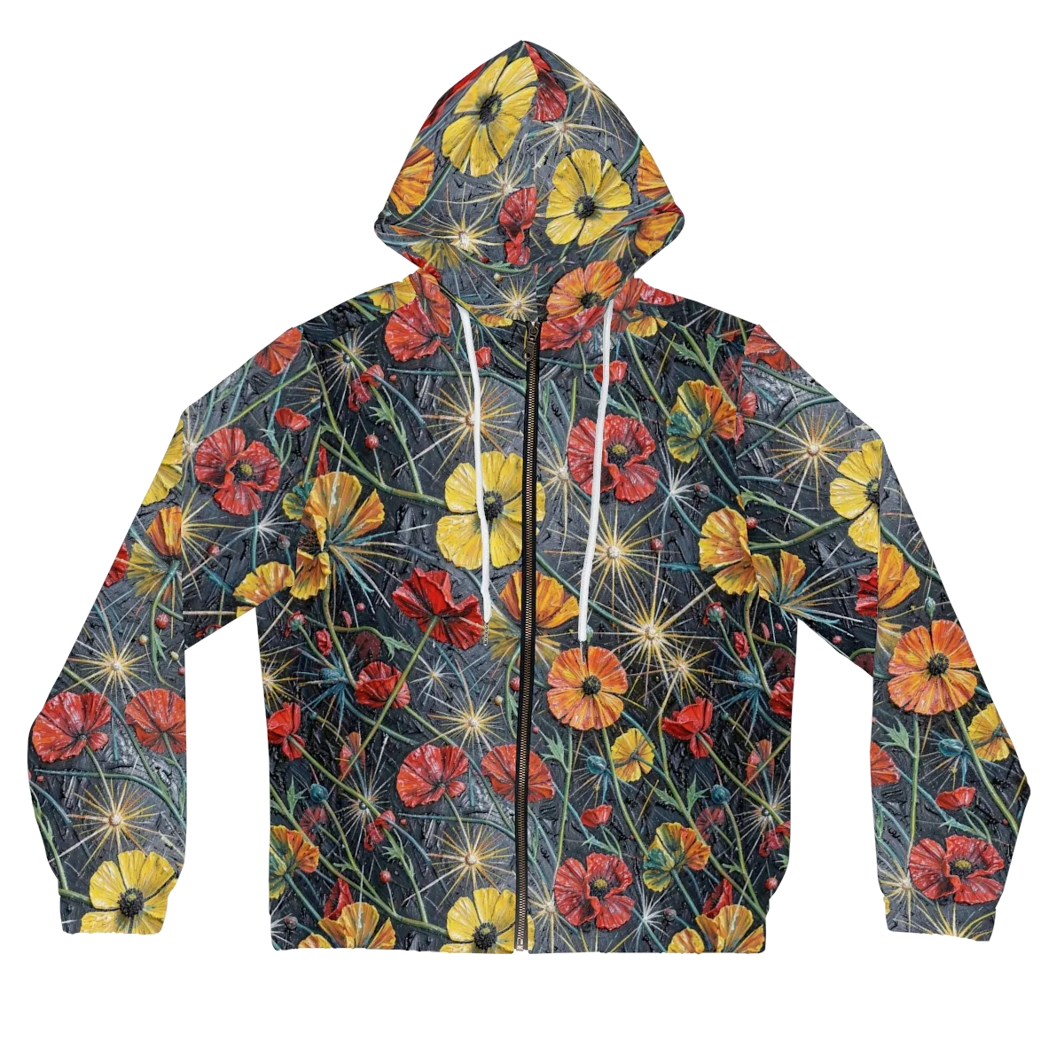 Poppy Nocturne on Women's Full-Zip Hoodie — Front
