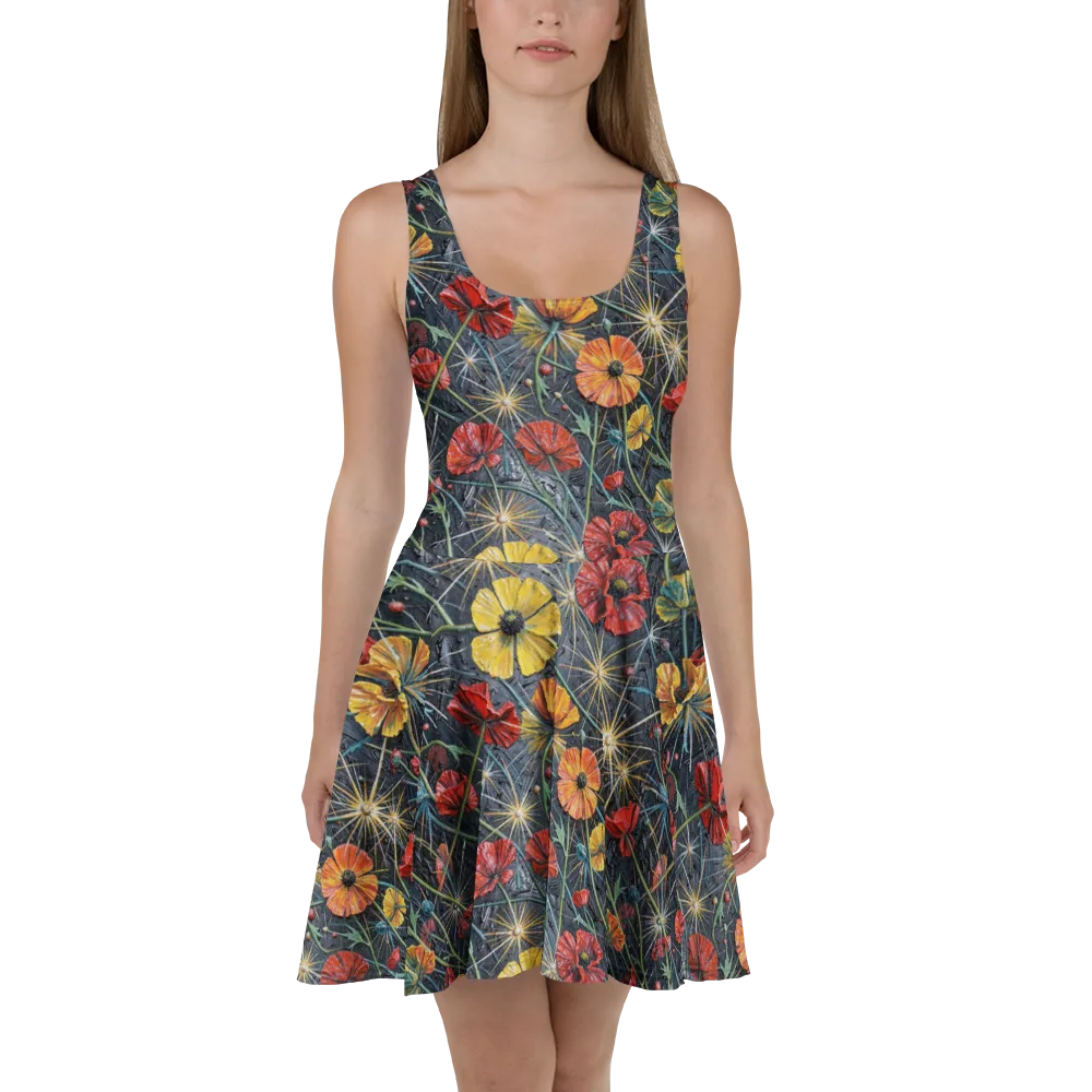 Poppy Nocturne on Skater Dress — Front
