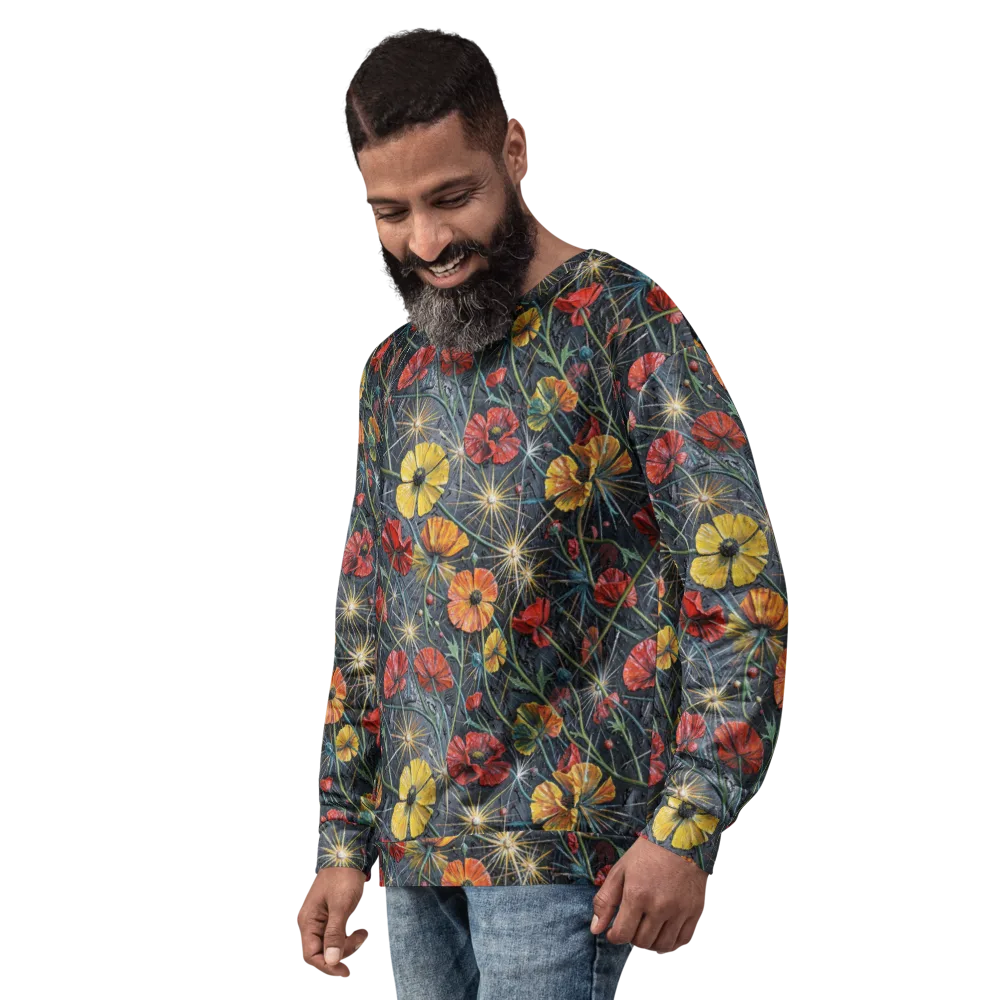 Poppy Nocturne on Sweatshirt — Left Front