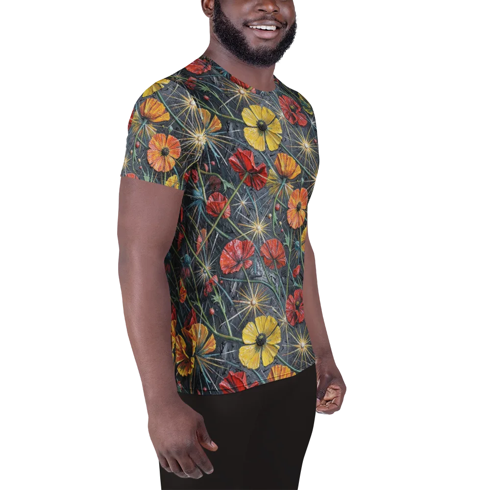 Poppy Nocturne on Men's Athletic T-Shirt — Right