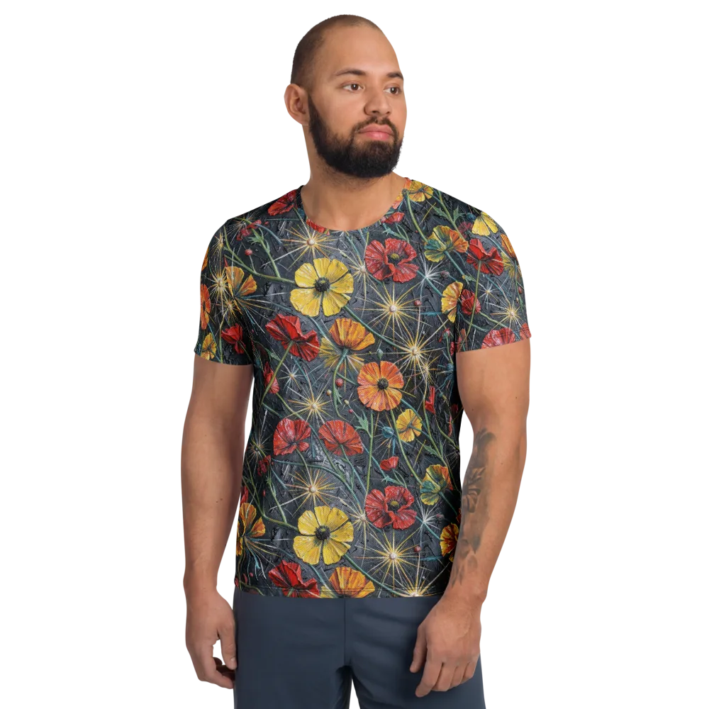 Poppy Nocturne on Men's Athletic T-Shirt — Front
