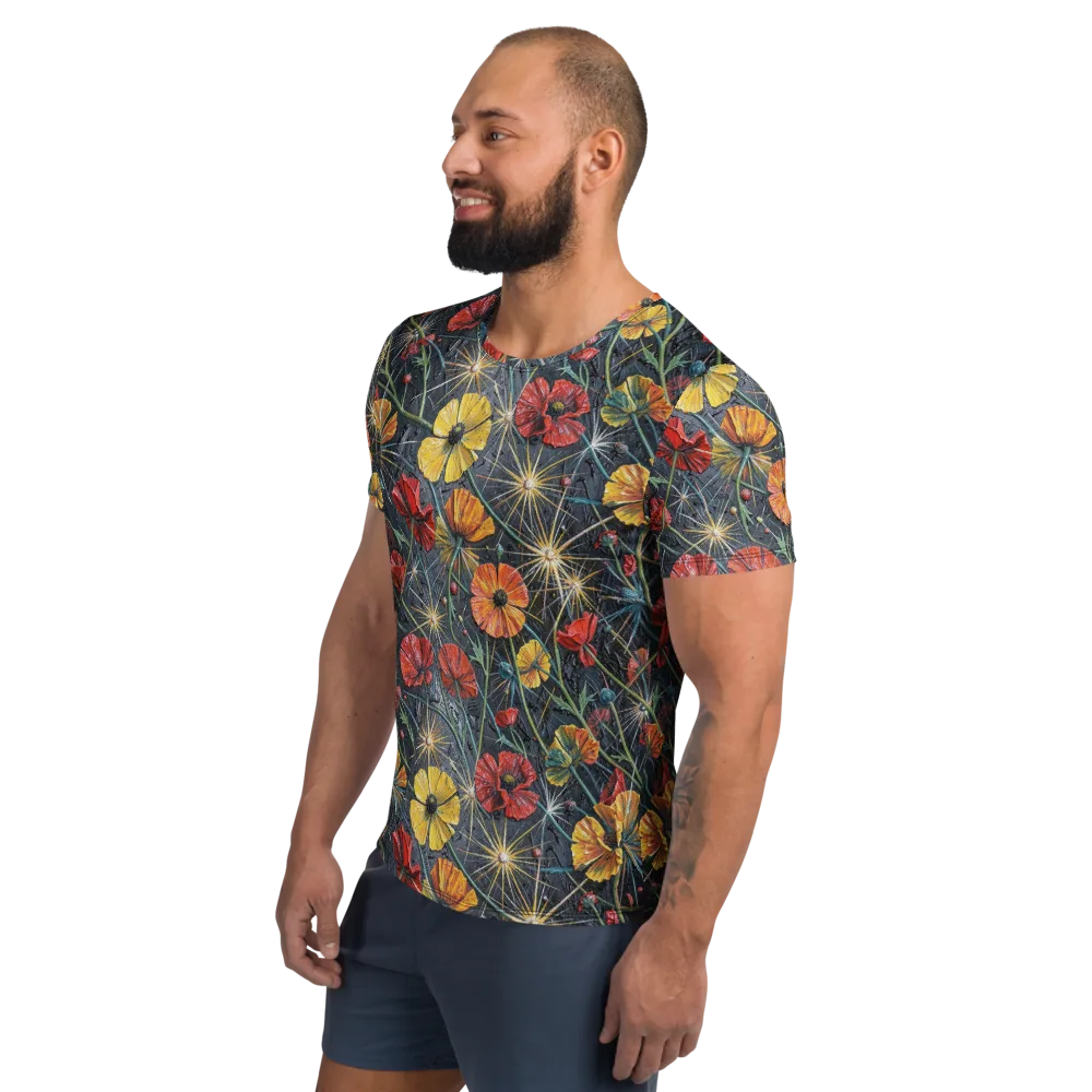 Poppy Nocturne on Men's Athletic T-Shirt — Left