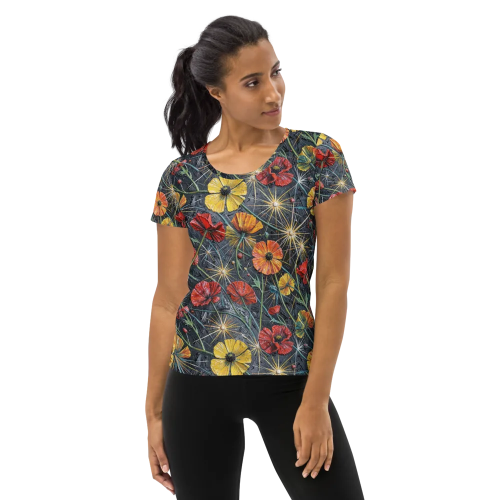Poppy Nocturne on Women's Athletic T-Shirt — Front