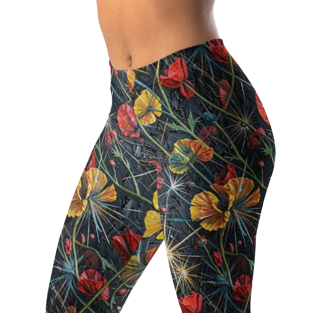 Poppy Nocturne on Leggings — Left Front
