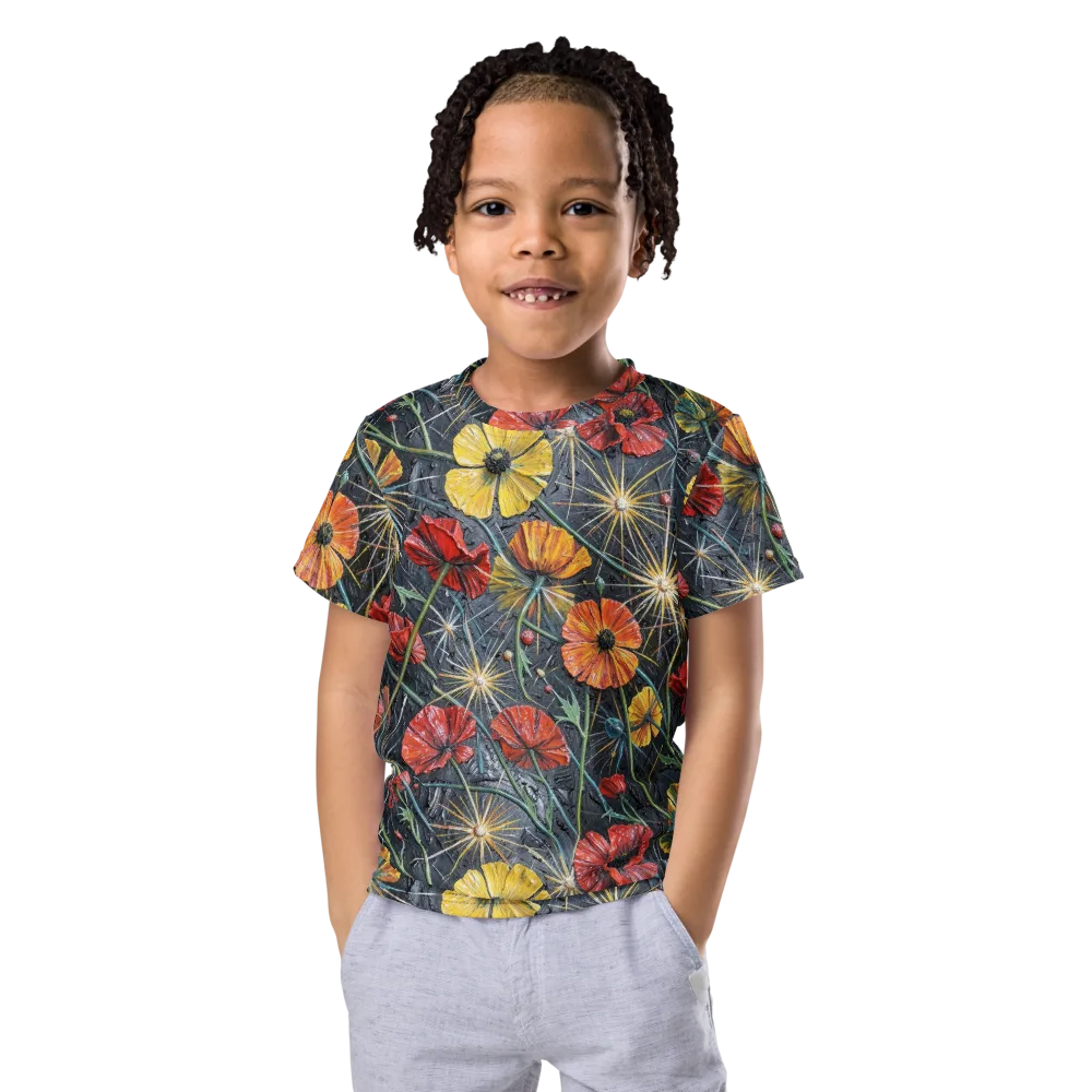 Poppy Nocturne on Kids Crew Neck T-Shirt — Front
