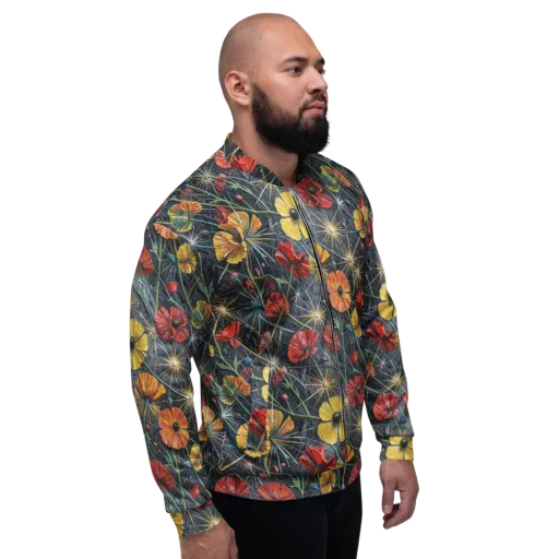 Poppy Nocturne on a Bomber Jacket
