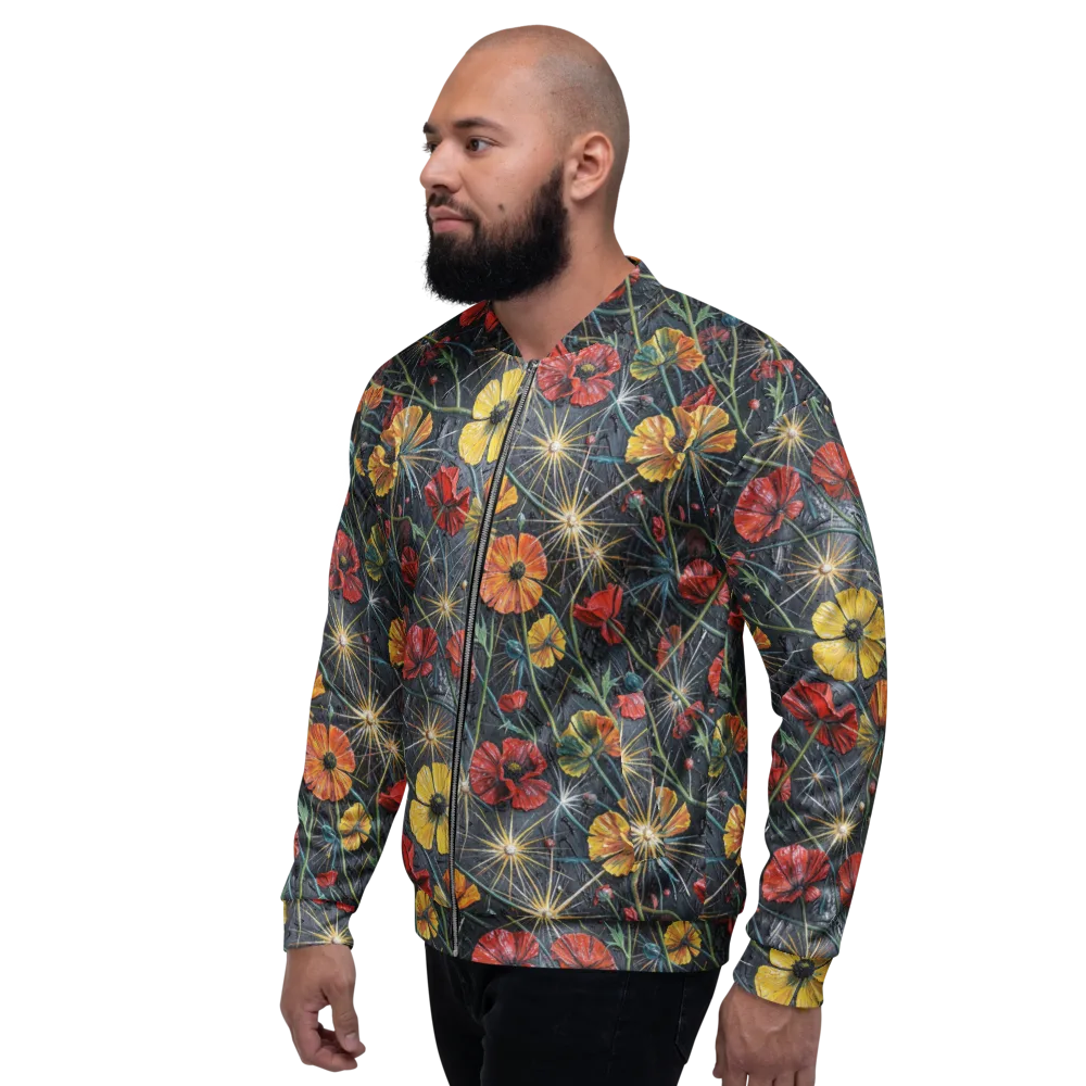 Poppy Nocturne on Bomber Jacket — Left