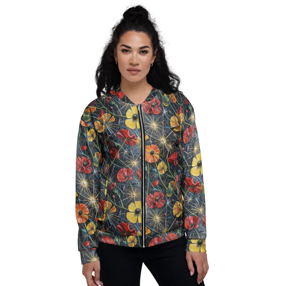 Poppy Nocturne on Bomber Jacket — Front