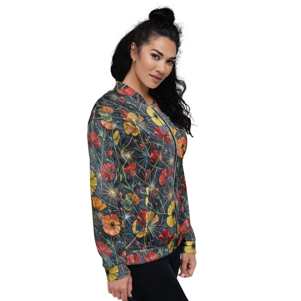 Poppy Nocturne on Bomber Jacket — Right