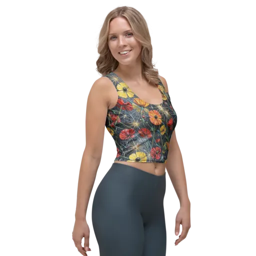 Poppy Nocturne on a Crop Top