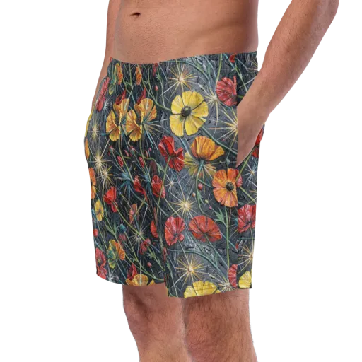 Poppy Nocturne on a Swim Trunks