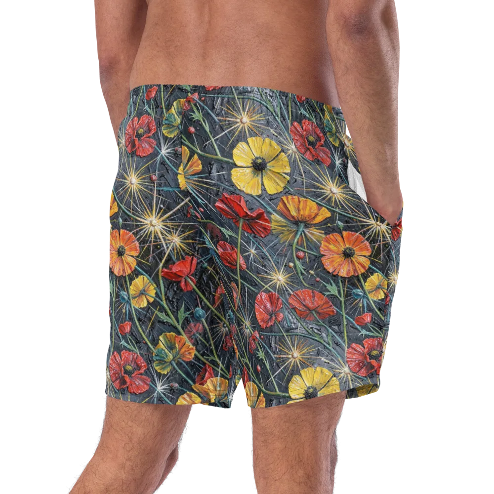 Poppy Nocturne on Swim Trunks — Right Back