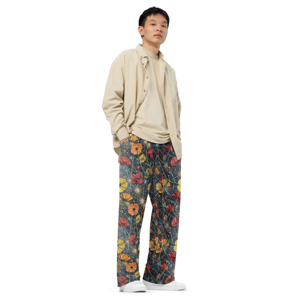 Poppy Nocturne on Wide-Leg Pants — Right Front
