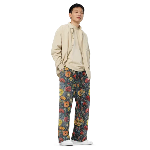 Poppy Nocturne on a Wide-Leg Pants