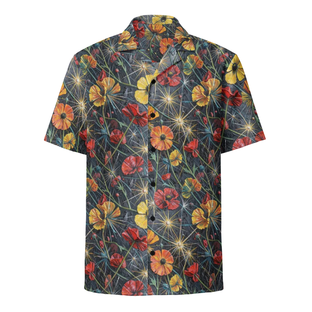 Poppy Nocturne on Button Shirt — Front