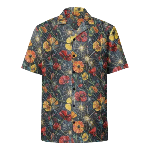 Poppy Nocturne on a Button Shirt