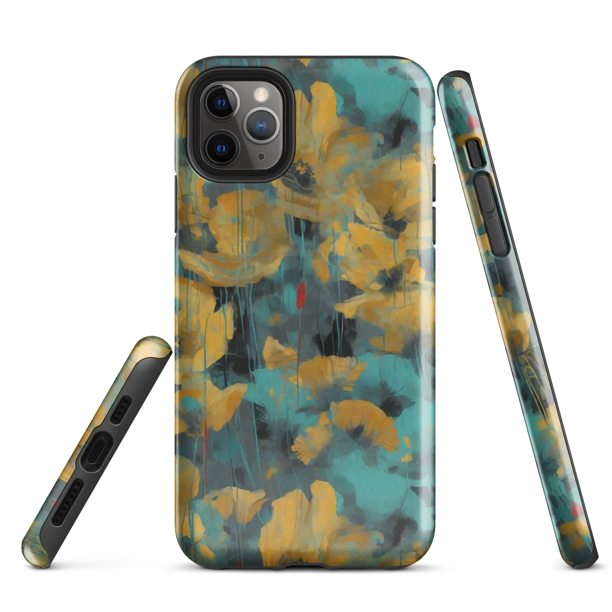 Turquoise Poppy Drift on Tough Case for iPhone® — Front