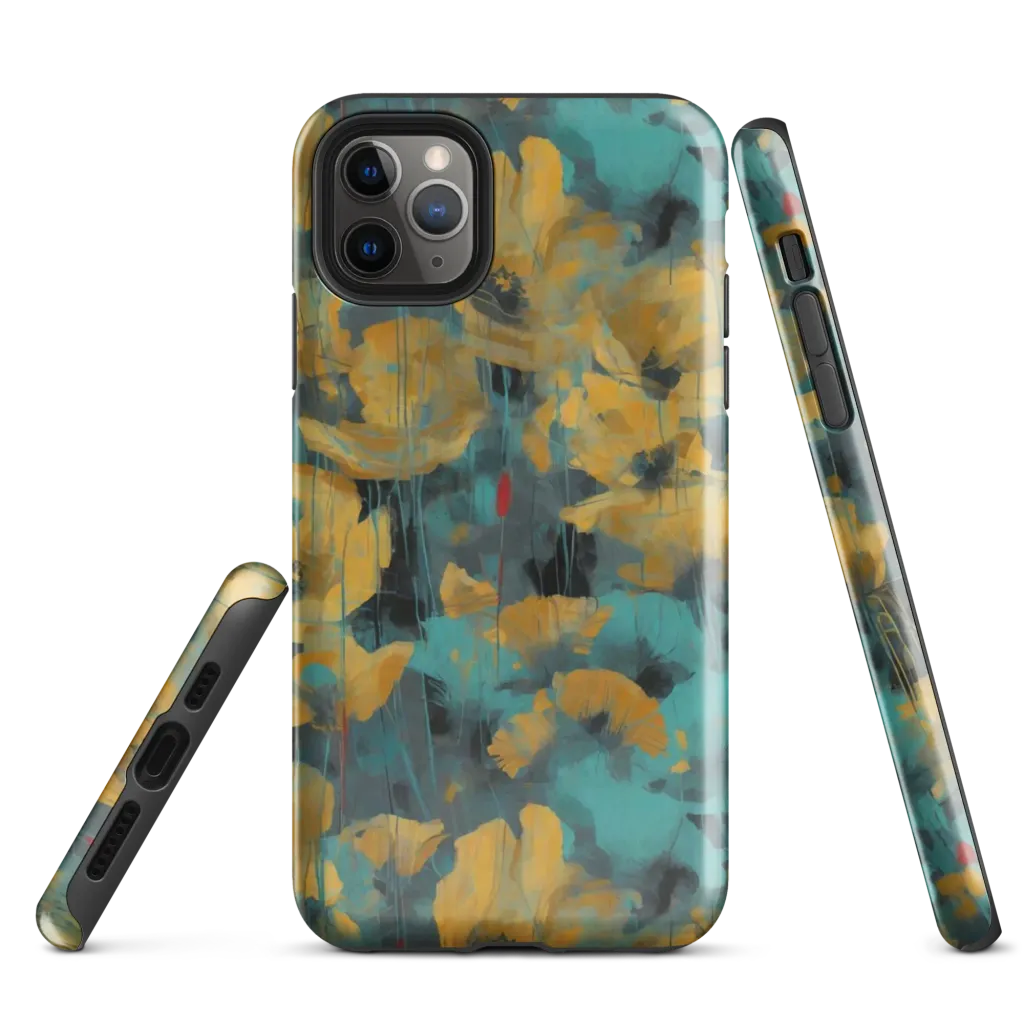 Turquoise Poppy Drift on Tough Case for iPhone® — Front
