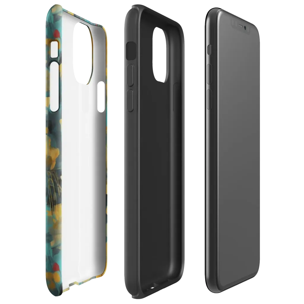 Turquoise Poppy Drift on Tough Case for iPhone® — Right