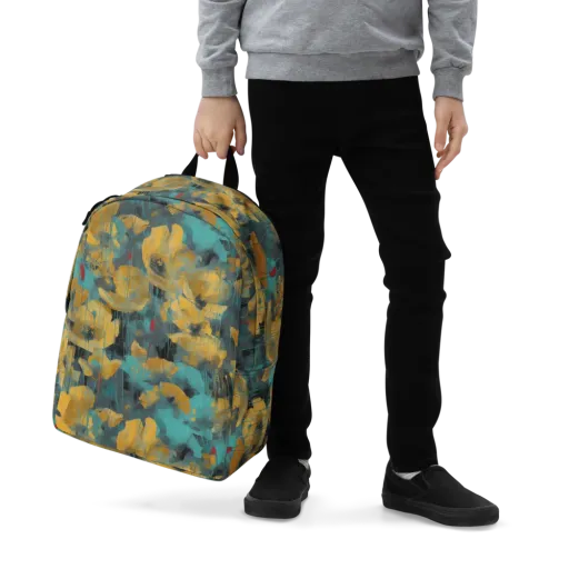 Turquoise Poppy Drift on a Minimalist Backpack